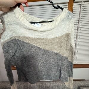 Old Navy Women's Sweater - Gray, Cream, and Tan